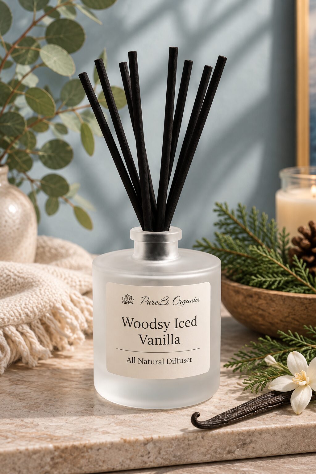 Woodsy Iced Vanilla reed diffuser