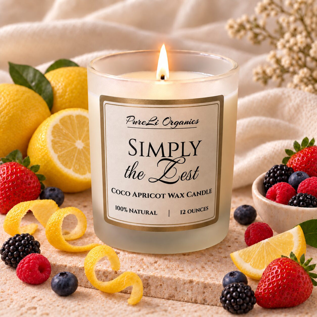 Simply the Zest coco apricot wax candle